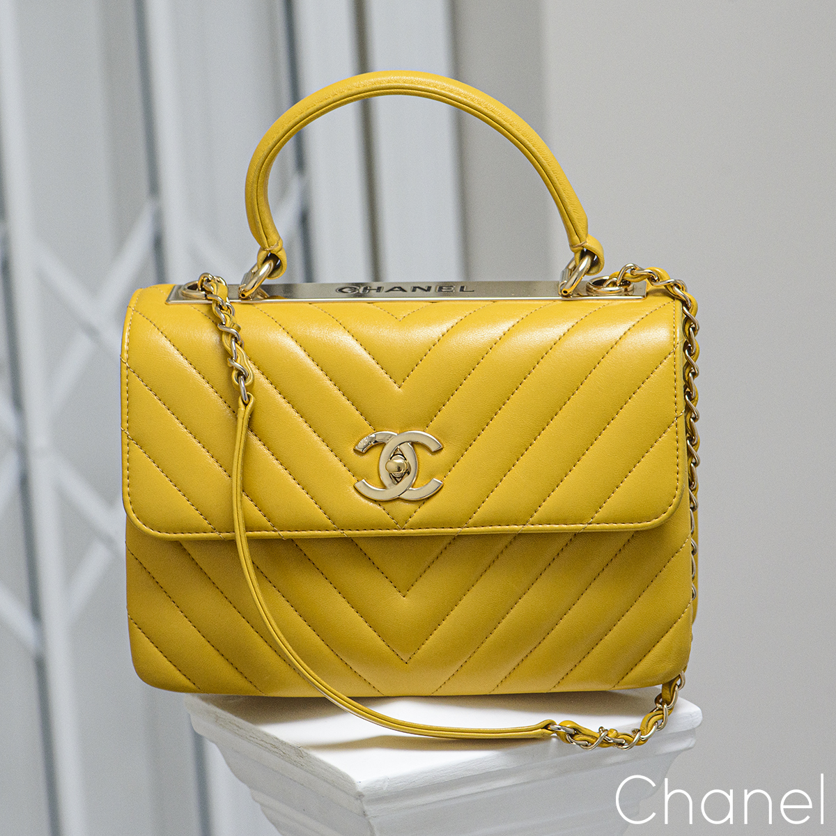 Chanel Coco Luxe Small Flap Bag A57086 Yellow 2018  Chanel clutch bag,  Chanel flap bag, Chanel handbags